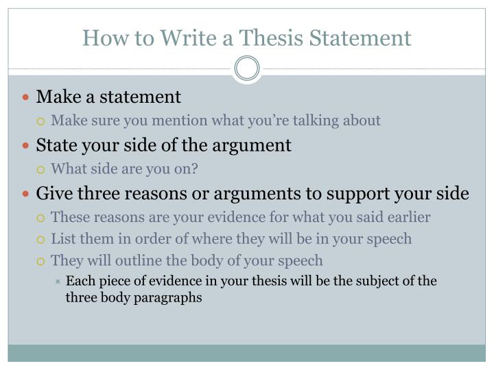 thesis statement for a speech