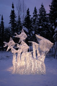 An Ice Sculpture of Fish