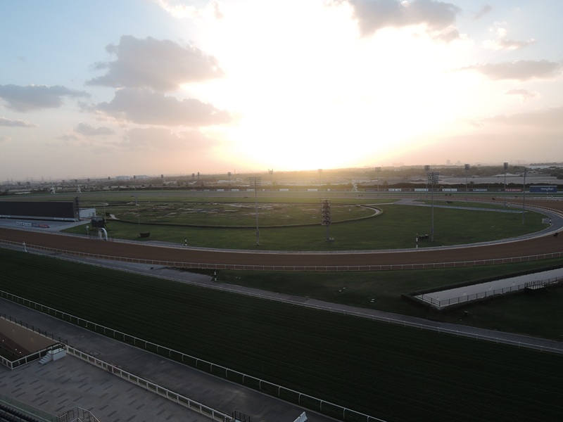 Meydan hotel overlooking the racecourse (the Dubai World Cup horse race is held here every year)
