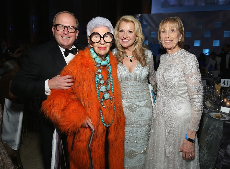 Iris Apfel (2nd L) and Honoree: Spirit of Compassion Award Mindy Grossman (2nd R) and guests (Photo by Cindy Ord/Getty Images for UNICEF) Iris Apfel (2nd L) and Honoree: Spirit of Compassion Award Mindy Grossman (2nd R) and guests (Photo by Cindy Ord/Getty Images for UNICEF)